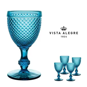 VISTA ALEGRE CALICE VA BICOS AZUL CONJ.4 28CL VIDRO