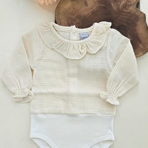Body Camisa Bege Babidu