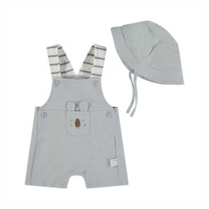 Jardineira com Chapéu Celeste Babybol