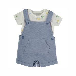 Conjunto 2 Peças Jardineira Azul Babybol