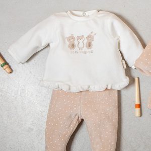 Conjunto 2 Peças De Veludo Bege Babybol