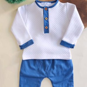Pim Pam Pum Conjunto 2 Peças Azul e Branco