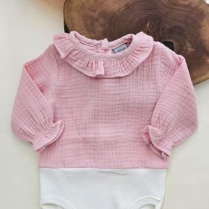 Body Camisa Rosa Babidu