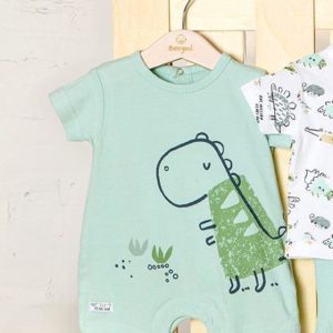 Babybol Macacão Dinossauro Verde Água