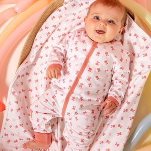 Babygrow sem Pé Coelhinhos Rosa Babybol
