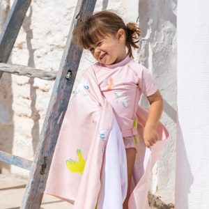 Camisola com Proteção Solar Passarinhos Rosa Saro