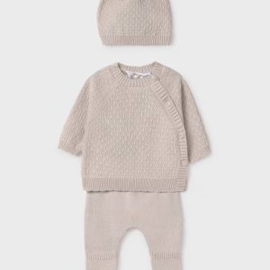 Mayoral Conjunto Prenda 3 Peças Tricot Gelo