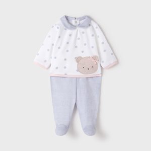 Mayoral Conj. Calças com Pés e Blusa Bolinhas Mist