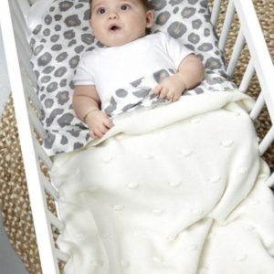 Manta  Tricô Algodão Off White Meyco