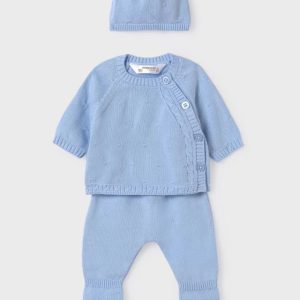 Mayoral Conjunto Prenda 3 Peças Tricot Azul