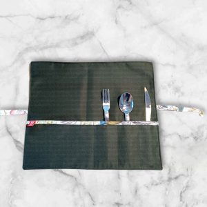 Individuais de mesa impermeáveis transportáveis com porta talheres