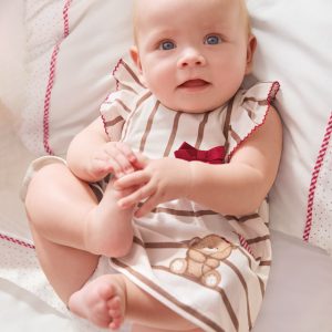 Mayoral Vestido Cru com Riscas